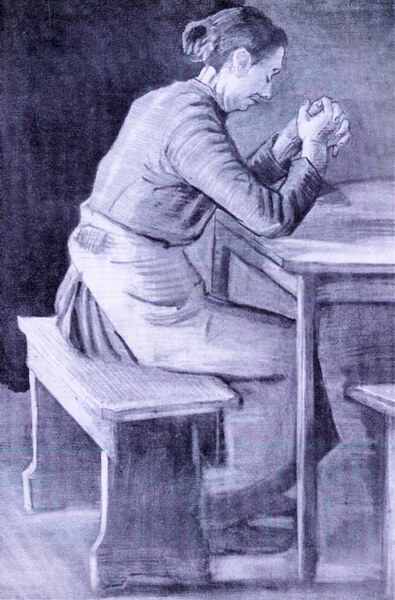 Woman praying by Van Gogh